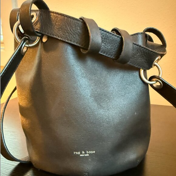 rag & bone Alley bucket medium bag (black leather) - Picture 3 of 6